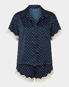 Papinelle Annabelle Polka Dot Satin Pajama Set