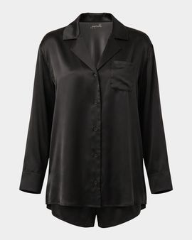 Papinelle Audrey Mulberry Silk Boyfriend Pajama Set