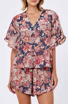 Papinelle Papinelle Ella Frill Cotton & Silk Short Pajamas