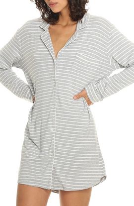 Papinelle Papinelle Kate Stripe Long Sleeve Nightgown