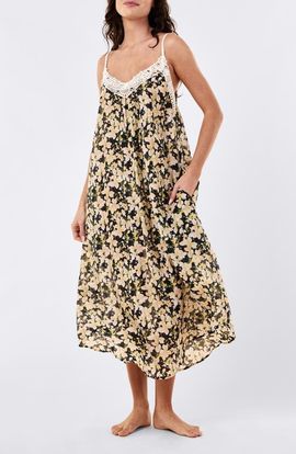 Papinelle Papinelle Serena Lace Trim Maxi Nightgown