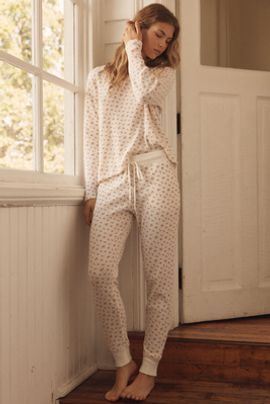 Papinelle Super Soft Waffle V-Neck Top & Joggers Set Pants