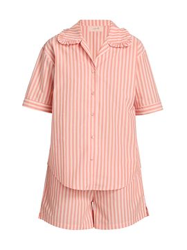 Papinelle Women's Butterscotch Striped Cotton Short Pajamas