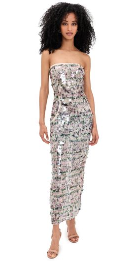 paris georgia sammy fitted satin midi dress Alemais Sammy Midi Dress in Chocolate (TS) – Hampden Clothing main image 1