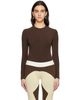 Paris Georgia Paris Georgia Brown Backless Bodysuit - 1