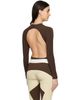 Paris Georgia Paris Georgia Brown Backless Bodysuit - 3