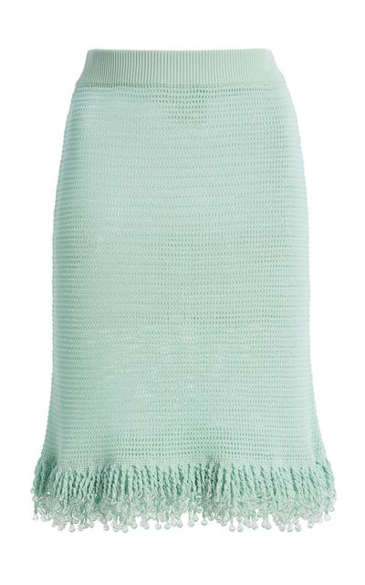 Paris Georgia Paris Georgia Fringe Cotton Midi Skirt