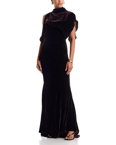 Paris Georgia Paris Georgia Kate Velvet Cape Maxi Dress