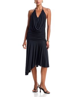 Paris Georgia Paris Georgia Woodren Ruched Halter Dress