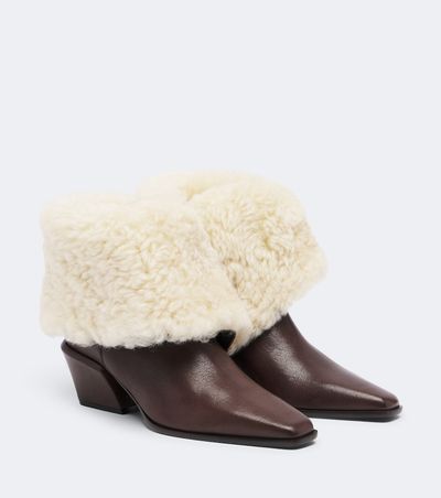 Paris Texas Paris Texas Bettina leather and shearling ankle boots