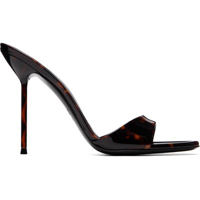 Paris Texas Paris Texas Black & Brown Lidia Mule 105 Heeled Sandals