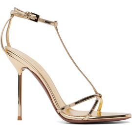 Paris Texas Paris Texas Gold Lidia T-Strap 105 Heeled Sandals