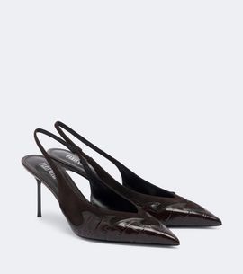 Paris Texas Paris Texas Lidia Queen of Hearts leather slingback pumps