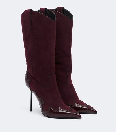Paris Texas Paris Texas Lidia Queen of Hearts suede mid-calf boots