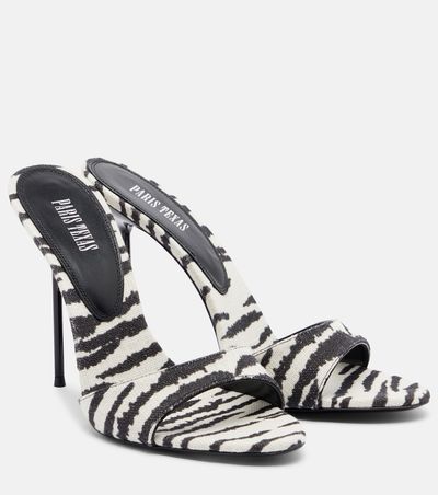 Paris Texas Paris Texas Lidia zebra-print canvas mules