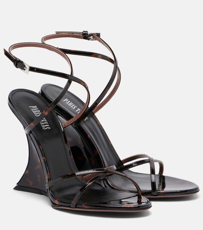 Paris Texas Paris Texas Nina printed patent leather wedge sandals
