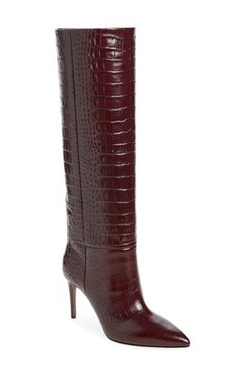 Paris Texas Paris Texas Stiletto Croc Embossed Leather Knee High Boot