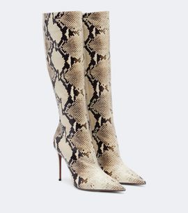 Paris Texas Paris Texas Vera snake-effect leather knee-high boots