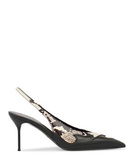 Paris Texas Paris Texas Women's Lidia Queen Of Hearts Snake Embosssed Slingback Pumps