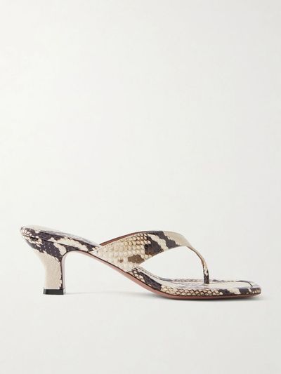 PARIS TEXAS Portofino 50 snake-effect leather sandals