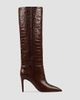 Paris Texas Women's Croc-Effect Leather Stiletto Boots - 1
