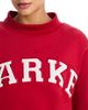 Parke Parke Crimson White Varsity Mock Neck Sweatshirt - 4