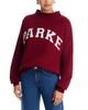 Parke Parke Maroon White Varsity Mock Neck Sweatshirt - 1