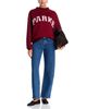 Parke Parke Maroon White Varsity Mock Neck Sweatshirt - 2