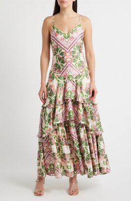 Parker Parker Print Tiered Sleeveless Maxi Dress