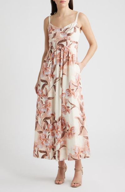 Parker Parker Seamed Linen Blend Midi Sundress