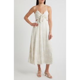 Parker Parker Tie Front Back Cutout Sleeveless Midi Dress