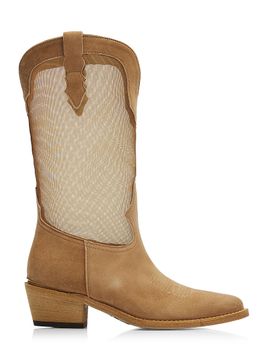 Partlow Women's Gemma 55MM Suede & Mesh Cowboy Boots