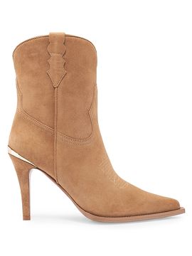 Partlow Women's Katie Suede 95MM Western Stiletto Booties