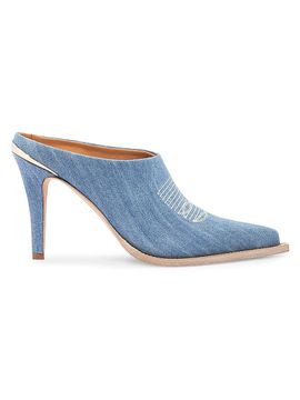 Partlow Women's Lainy Denim 95MM Western Mule Pumps