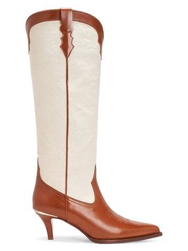 Partlow Women's Lucile Leather & Canvas Cowbow Boots