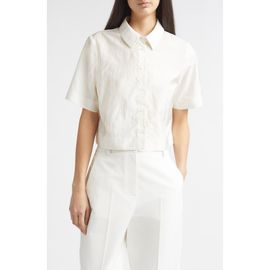 PARTOW PARTOW Tilden Crop Short Sleeve Button-Up Shirt