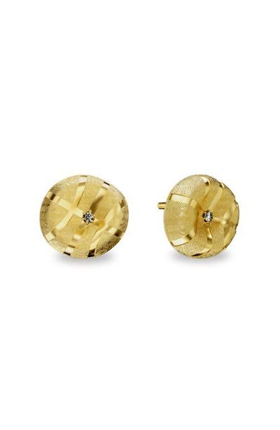 PASCAL PASCAL The Basketball Crooked Ball Diamond Earrings