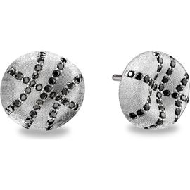 PASCAL PASCAL The Basketball Crooked Ball Diamond Pavé Earrings