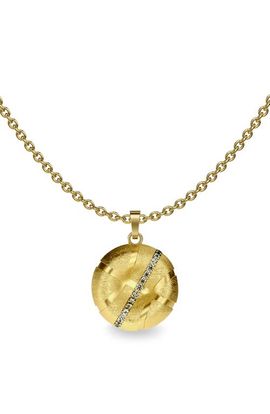 PASCAL PASCAL The Basketball Crooked Ball Linear Diamond Necklace