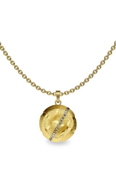 PASCAL PASCAL The Basketball Crooked Ball Linear Diamond Necklace