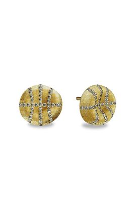 PASCAL PASCAL The Basketball Leaking Ball Diamond Pavé Earrings