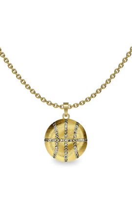 PASCAL PASCAL The Basketball Leaking Ball Diamond Pavé Necklace