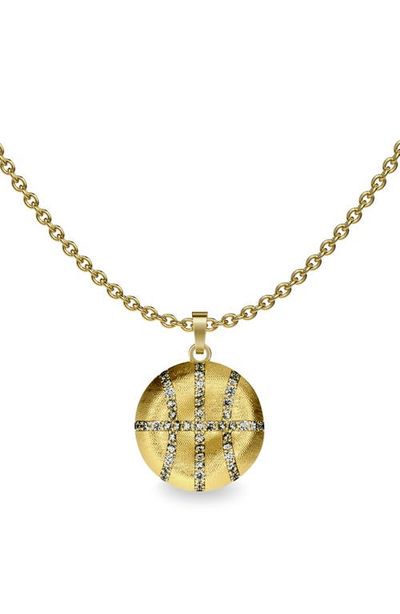 PASCAL PASCAL The Basketball Leaking Ball Diamond Pavé Necklace