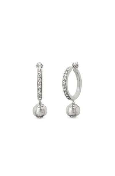 PASCAL PASCAL The Tennis Ball Hoop Earring, White Diamond Pavé