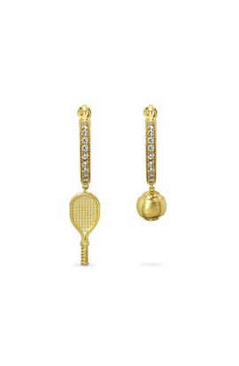 PASCAL PASCAL The Tennis Hoop Earrings, White Diamond