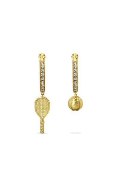 PASCAL PASCAL The Tennis Hoop Earrings, White Diamond