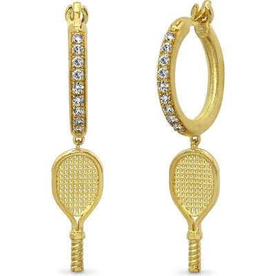 PASCAL PASCAL The Tennis Racket Hoop Earring, White Diamond