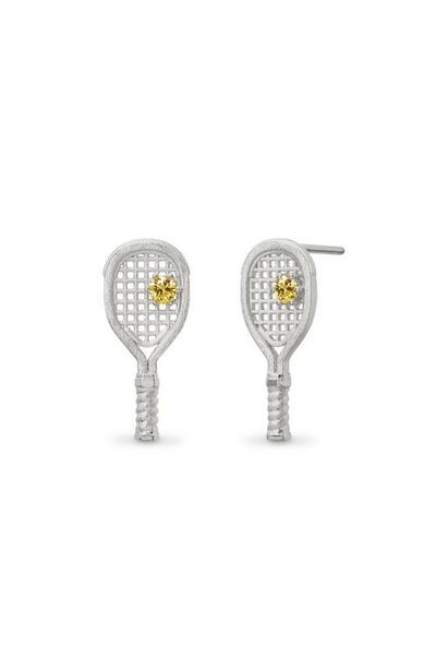 PASCAL PASCAL The Tennis Racket Stud Earring, Yellow Diamond