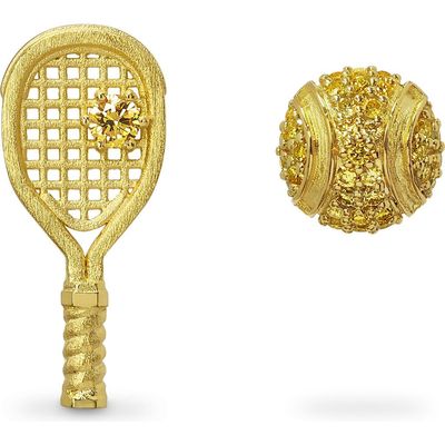 PASCAL PASCAL The Tennis Stud Earrings, Yellow Diamond Pavé