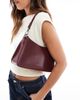 PASQ PASQ 90s minimal shoulder bag with detachable crossbody strap in burgundy-Red - 1